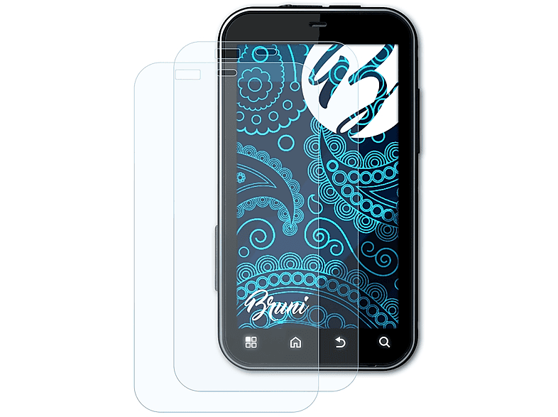 BRUNI 2x Basics-Clear Schutzfolie(für Motorola DEFY+)