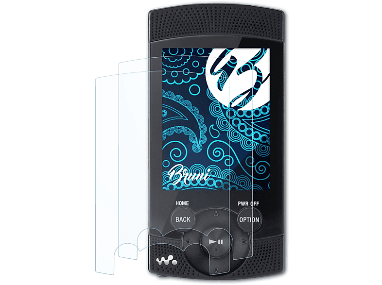 BRUNI 2x Basics-Clear Sony Walkman Schutzfolie(für NWZ-S545)