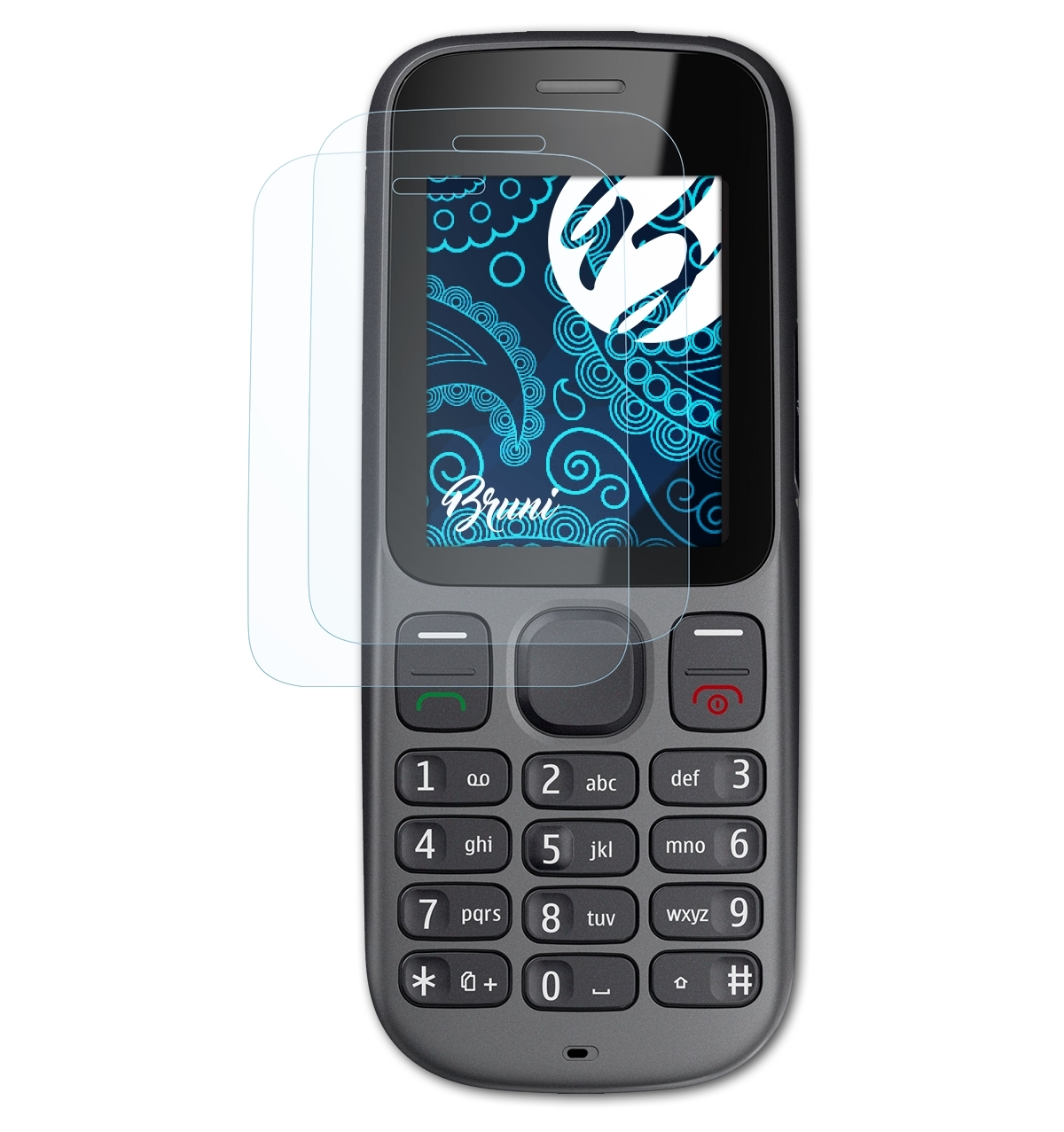 BRUNI 2x Basics-Clear Nokia 100) Schutzfolie(für
