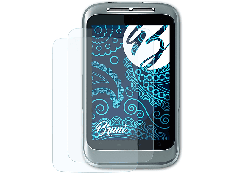 BRUNI 2x Basics-Clear Schutzfolie(für HTC Wildfire S)