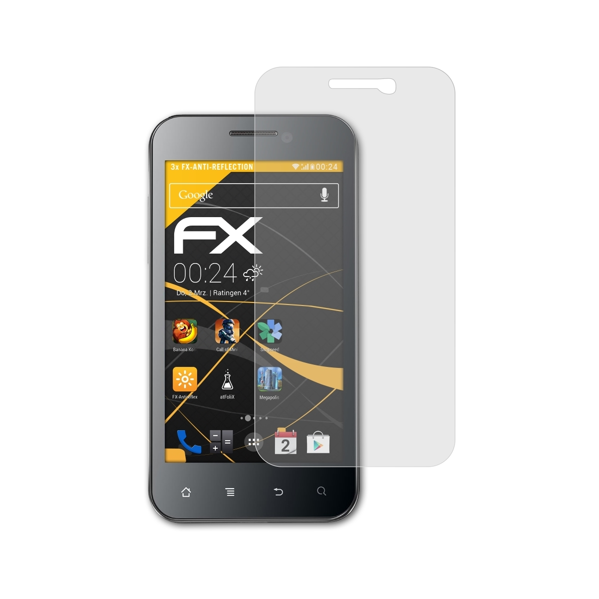 Displayschutz(für 3x Huawei Honor (U8860)) ATFOLIX FX-Antireflex