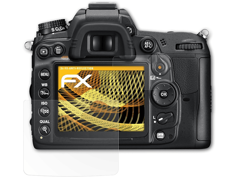 FX-Antireflex Displayschutz(für ATFOLIX Nikon D7000) 3x
