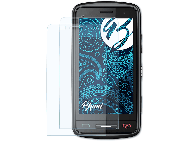 BRUNI 2x Basics-Clear Schutzfolie(für Nokia C6-01)