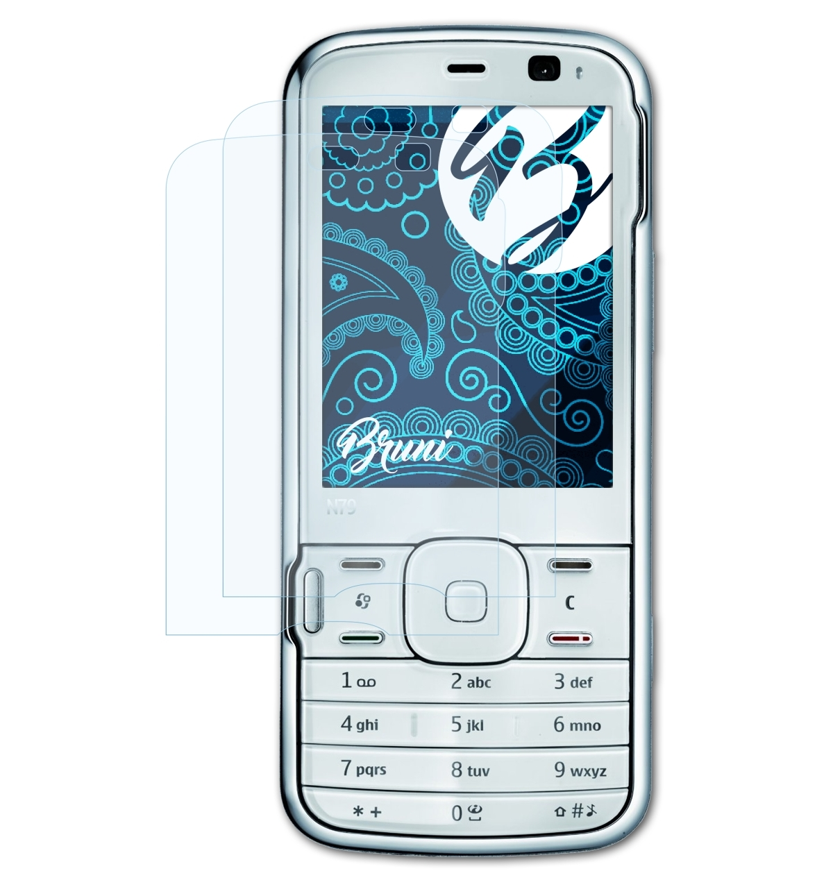 BRUNI 2x Basics-Clear N79) Nokia Schutzfolie(für