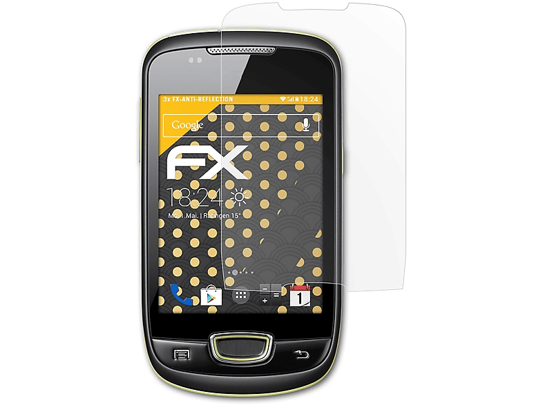 ATFOLIX 3x FX-Antireflex Displayschutz(für Samsung Galaxy mini (GT-S5570i))