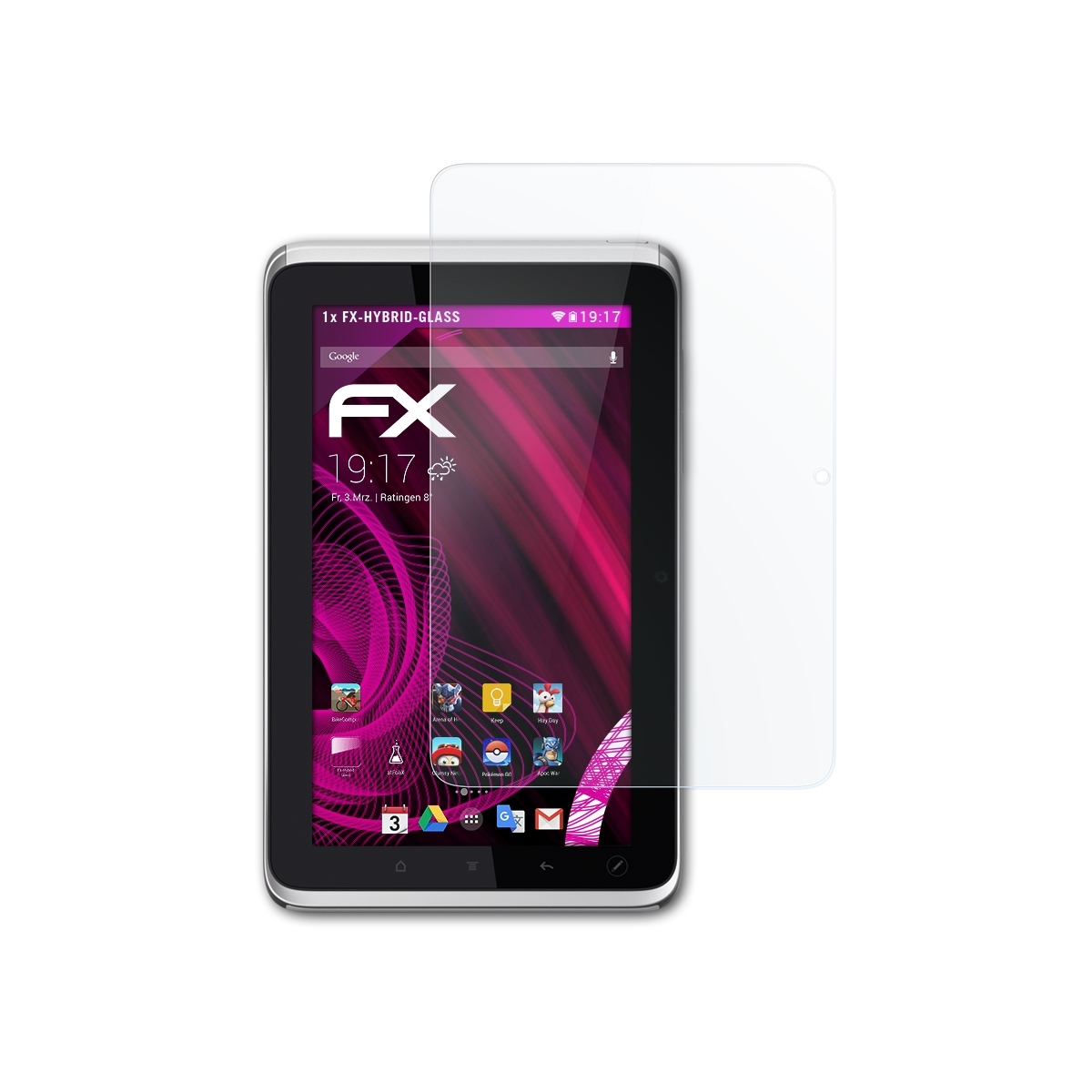 ATFOLIX FX-Hybrid-Glass Schutzglas(für HTC Flyer Tablet)