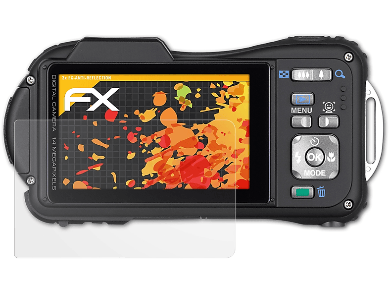 / Pentax Optio FX-Antireflex WG-1 Displayschutz(für WG-1 3x ATFOLIX GPS)