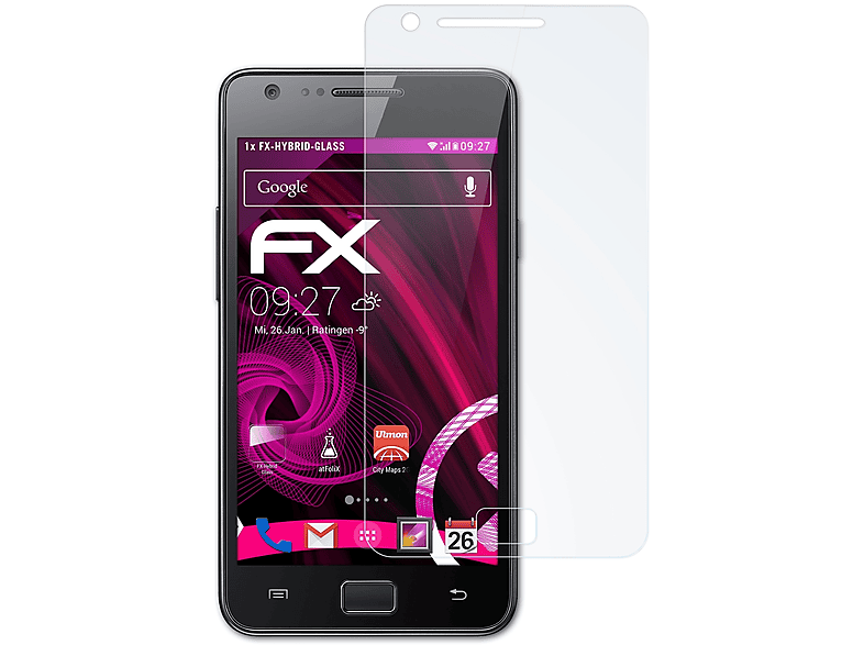 ATFOLIX FX-Hybrid-Glass Schutzglas(für Samsung Galaxy S2 (GT-i9100))