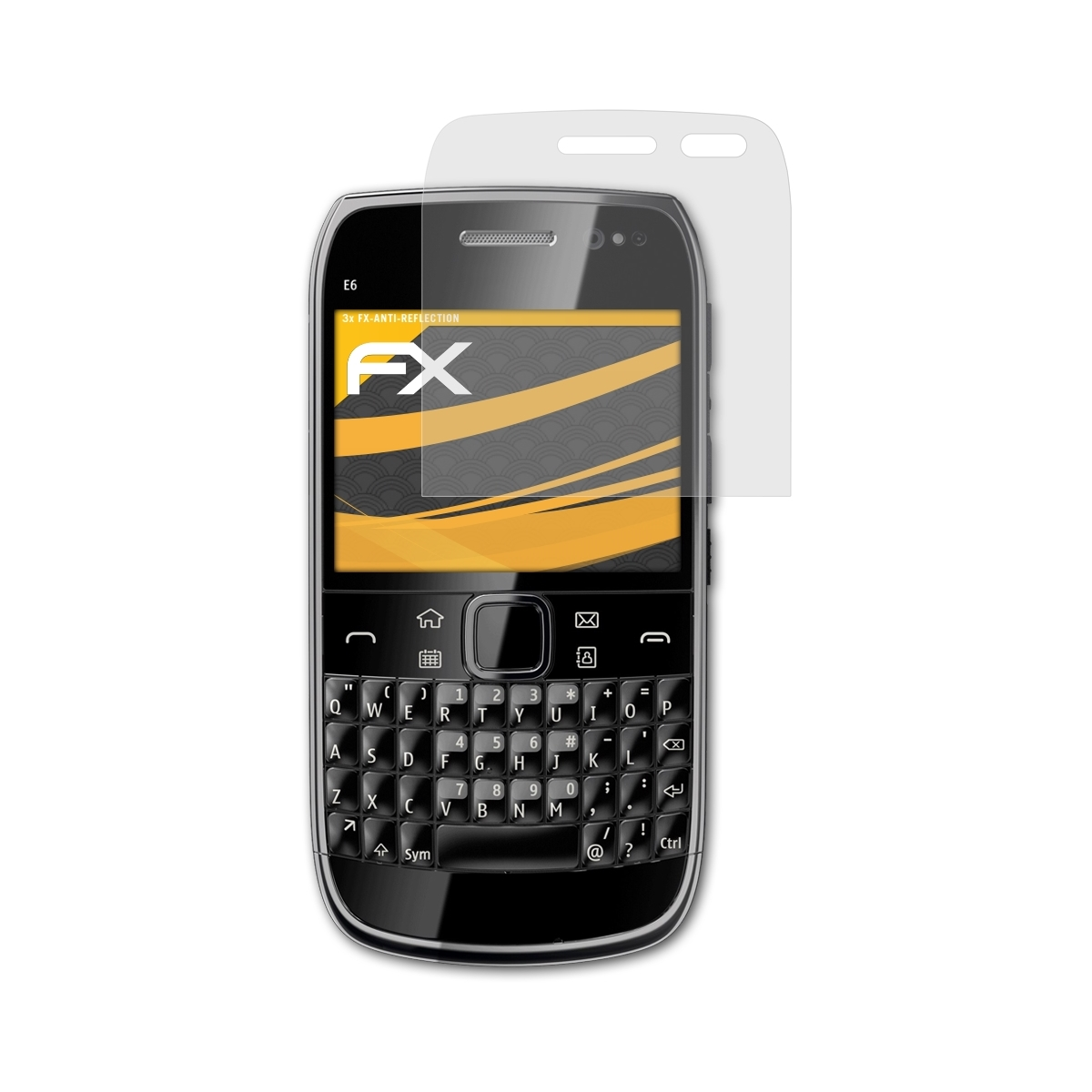 3x Nokia FX-Antireflex E6-00) Displayschutz(für ATFOLIX