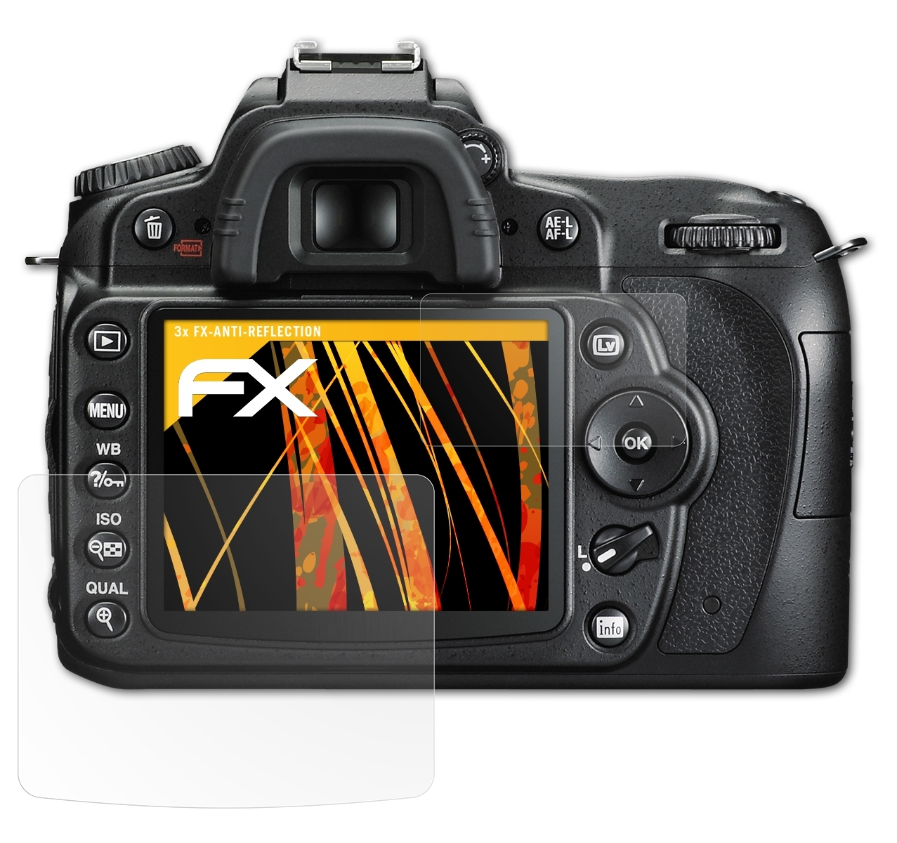 D90) Displayschutz(für 3x FX-Antireflex Nikon ATFOLIX