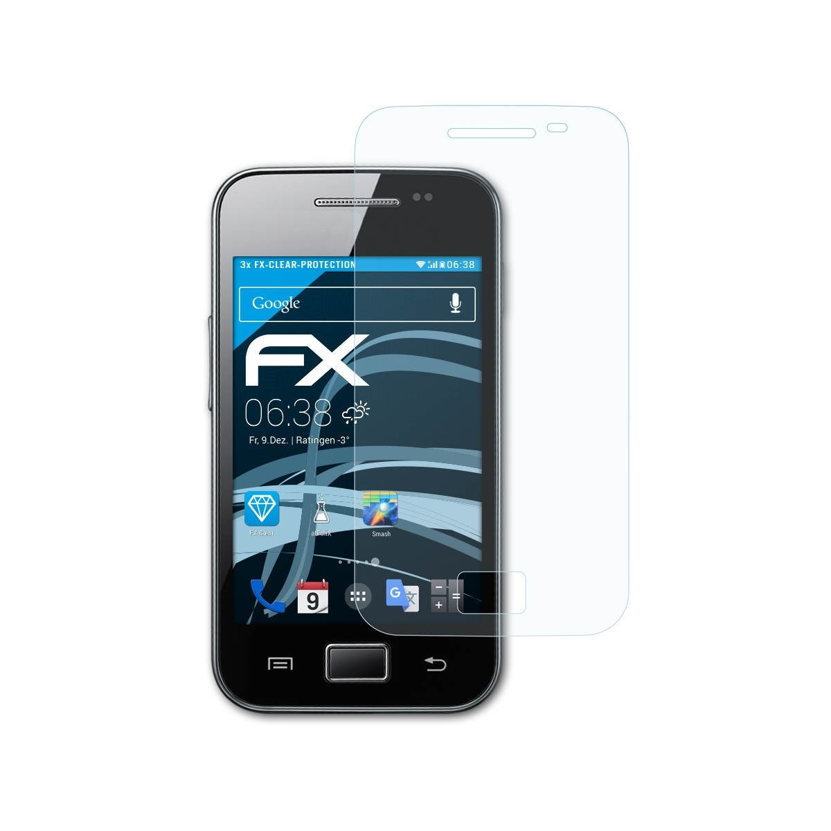 ATFOLIX 3x FX-Clear Displayschutz(für Galaxy Ace (GT-S5830i)) Samsung