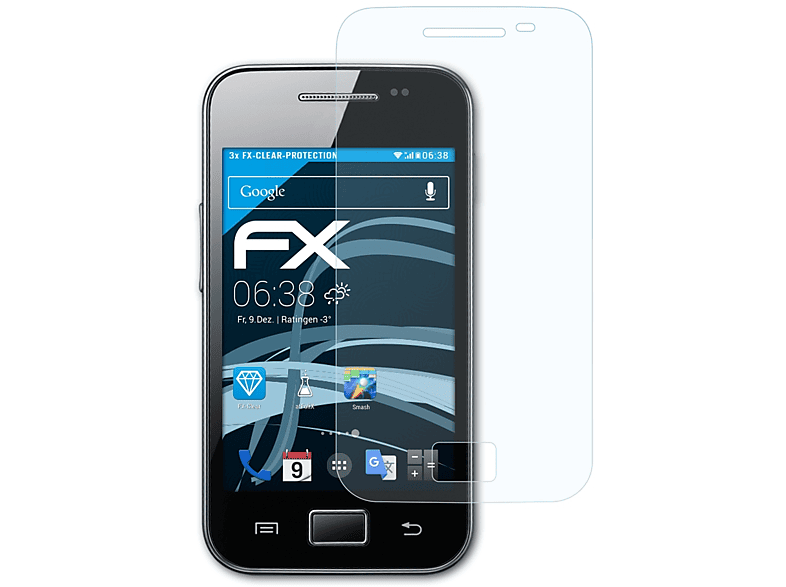 ATFOLIX 3x FX-Clear Displayschutz(für Samsung Galaxy Ace (GT-S5830i))