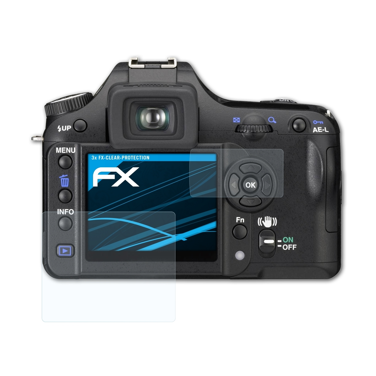 3x Displayschutz(für Super) K100D Pentax FX-Clear ATFOLIX
