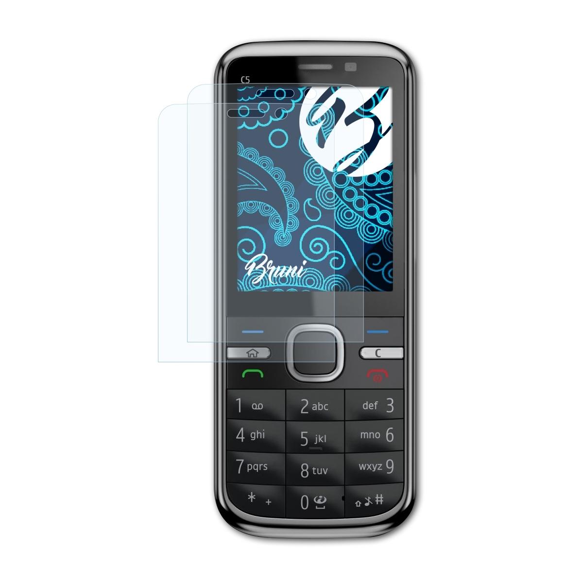 BRUNI 2x Basics-Clear Schutzfolie(für Nokia MP5) C5-00
