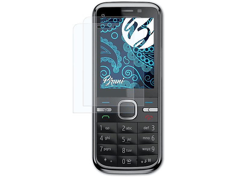 BRUNI 2x Basics-Clear Schutzfolie(für MP5) Nokia C5-00