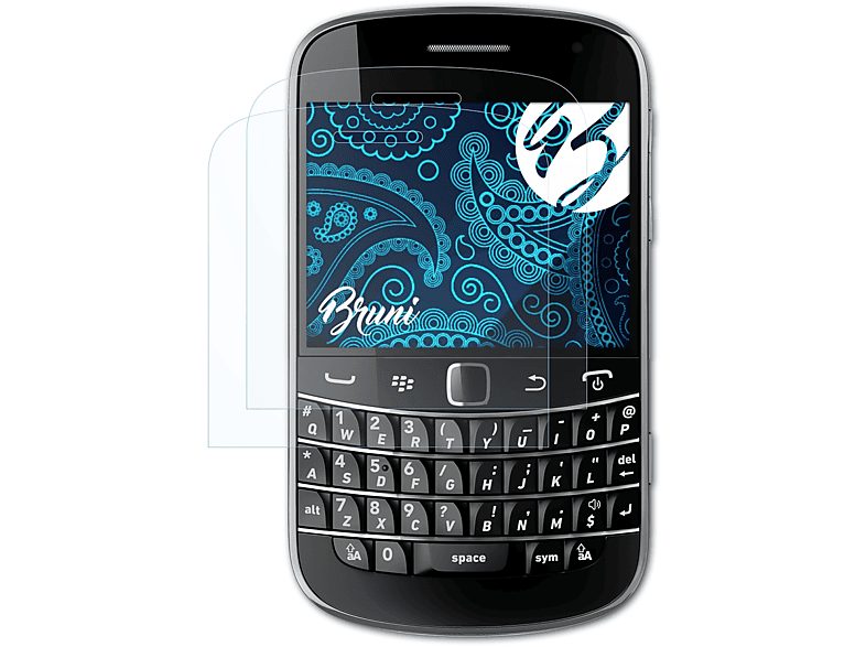 BRUNI 2x Blackberry Basics-Clear Schutzfolie(für Bold 9900)