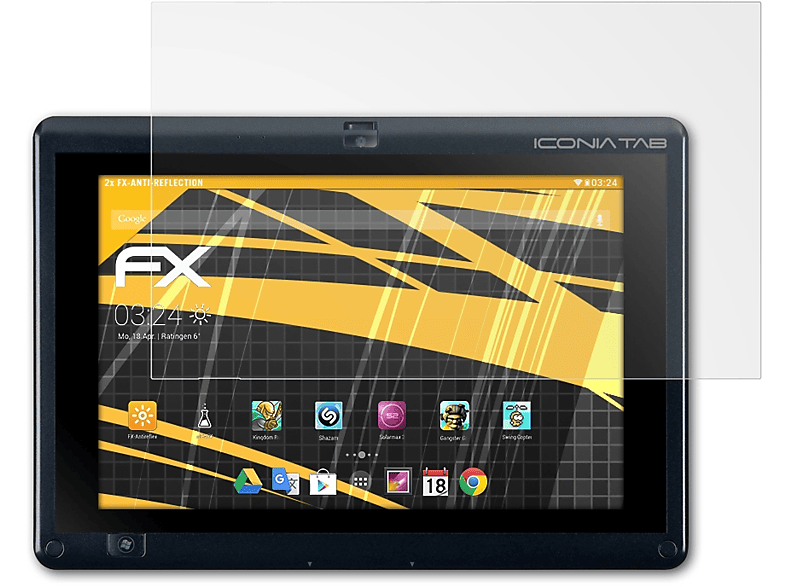 ATFOLIX 2x FX-Antireflex Displayschutz(für Acer Iconia W500, W501)