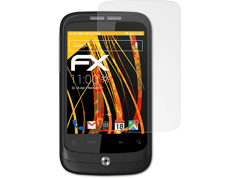 ATFOLIX 3x FX-Antireflex Displayschutz(für HTC Wildfire)