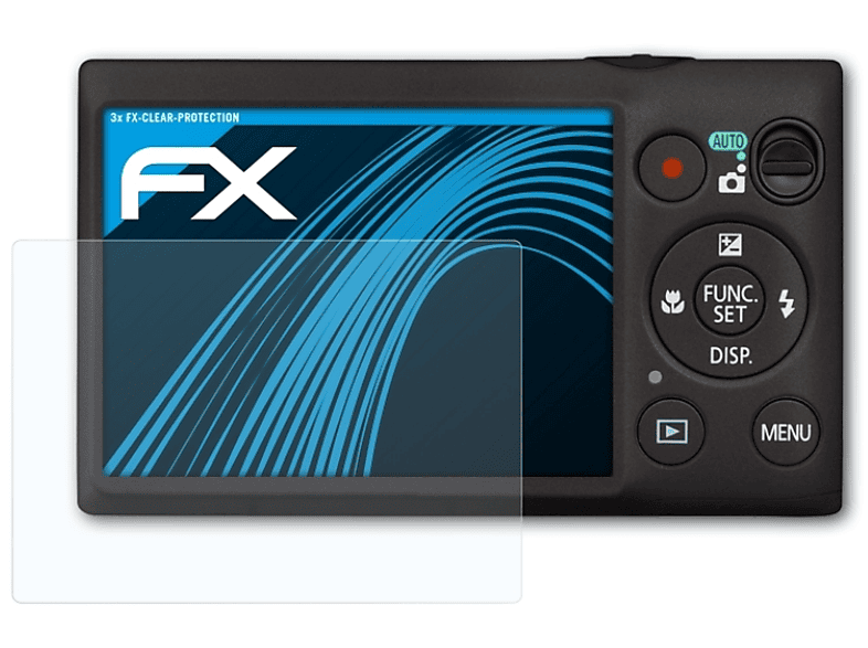 ATFOLIX 3x FX-Clear Displayschutz(für Canon Digital IXUS 220 HS)