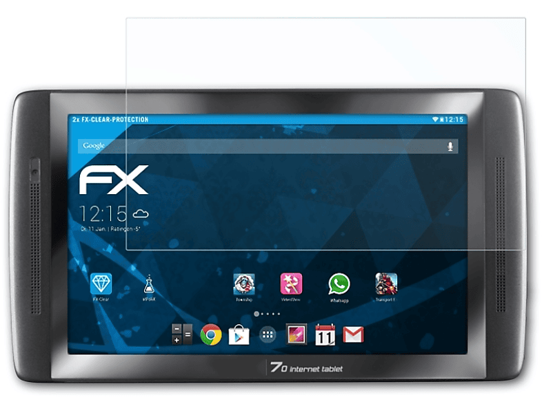 ATFOLIX Archos 2x Internet 70 Tablet) FX-Clear Displayschutz(für