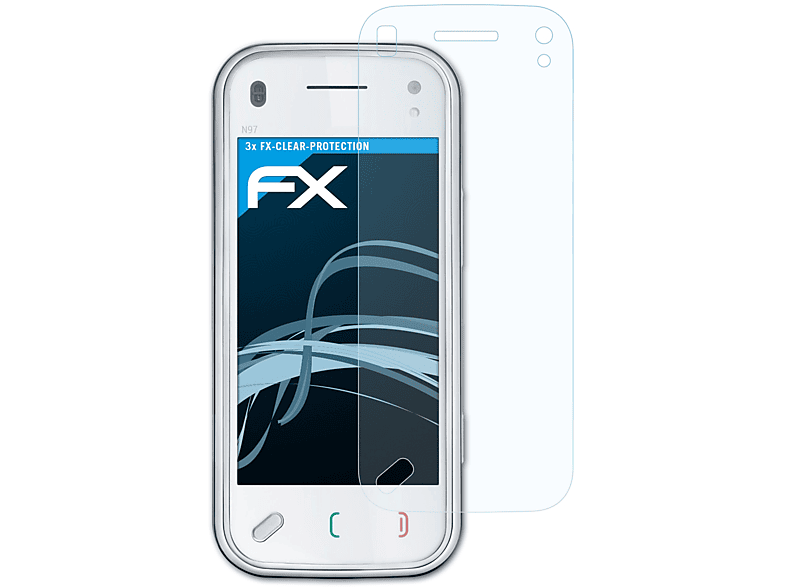 ATFOLIX 3x FX-Clear Displayschutz(für Nokia N97 Mini)