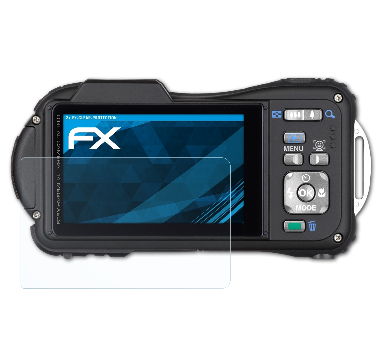 ATFOLIX 3x Optio GPS) FX-Clear Displayschutz(für WG-1 Pentax / WG-1