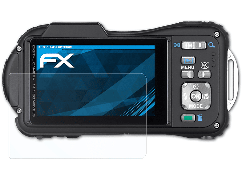 ATFOLIX 3x FX-Clear Displayschutz(für Pentax Optio WG-1 / WG-1 GPS) | Kamera Schutzfolie