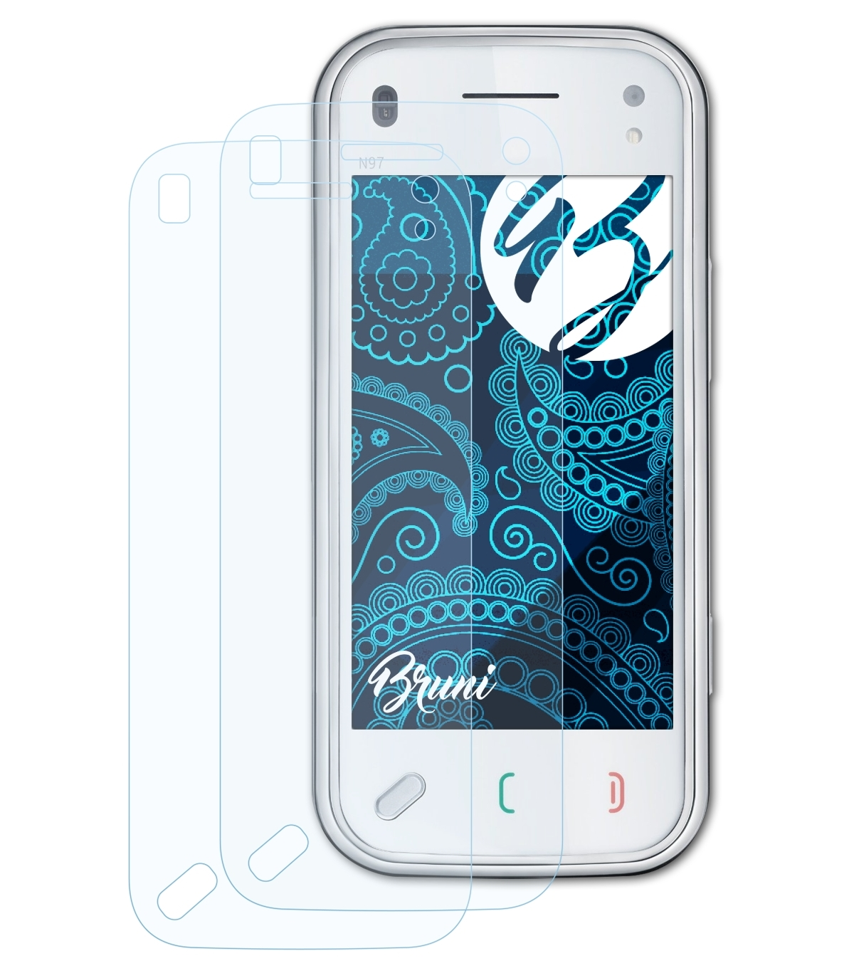 BRUNI 2x Basics-Clear Schutzfolie(für Nokia Mini) N97