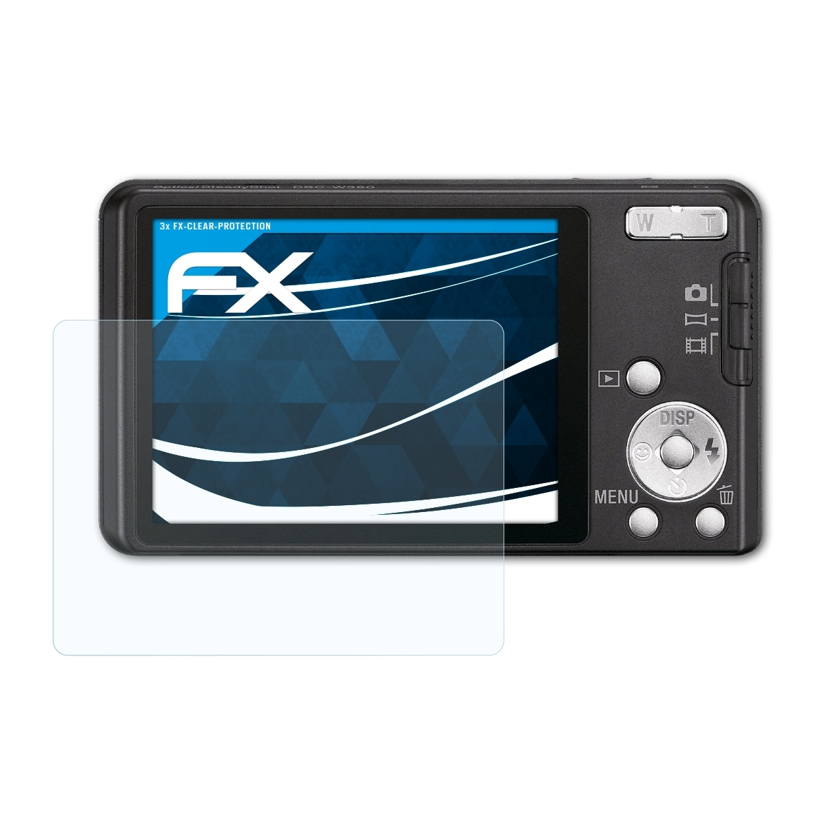 3x DSC-W350) ATFOLIX Displayschutz(für Sony FX-Clear