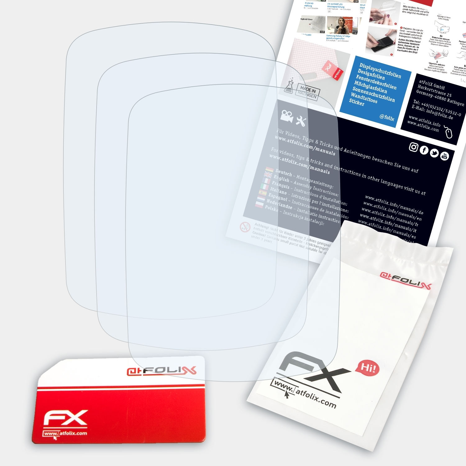 500) FX-Clear 3x Displayschutz(für Garmin Edge ATFOLIX