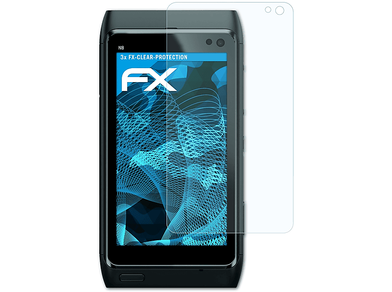 ATFOLIX 3x FX-Clear Nokia Displayschutz(für N8)