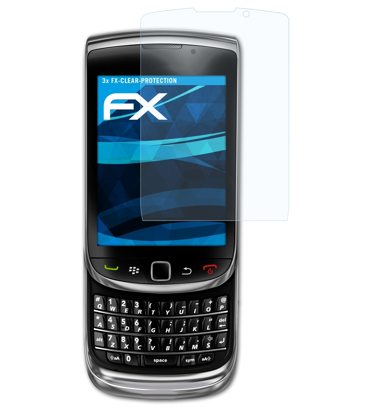 ATFOLIX 3x FX-Clear Displayschutz(für Blackberry 9800) Torch