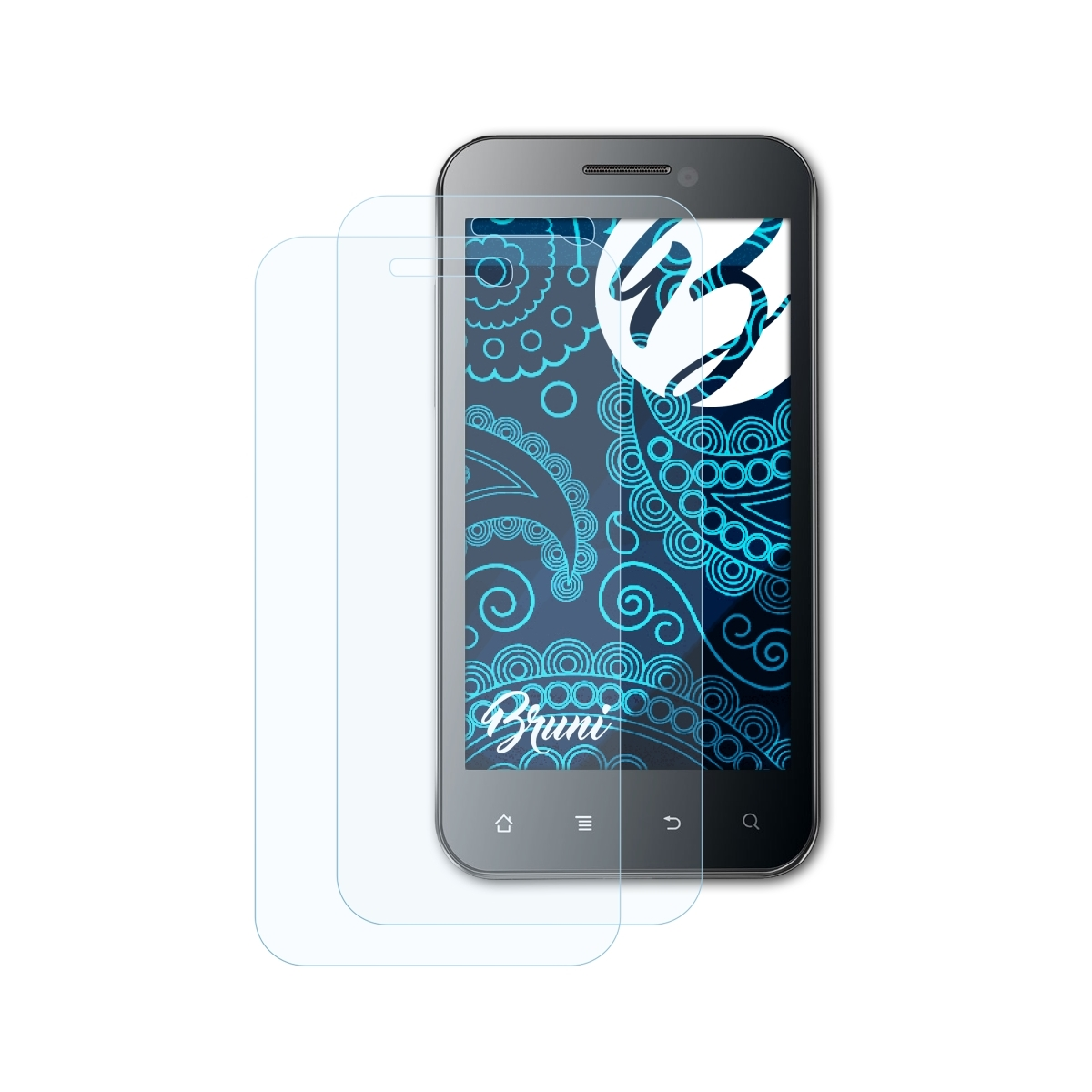 BRUNI 2x Basics-Clear Schutzfolie(für Huawei (U8860)) Honor