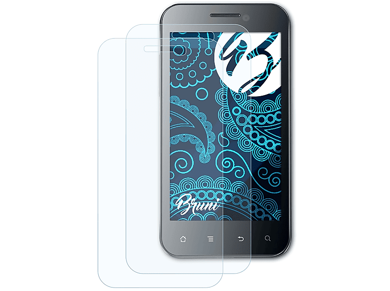 BRUNI 2x Basics-Clear Schutzfolie(für Honor Huawei (U8860))