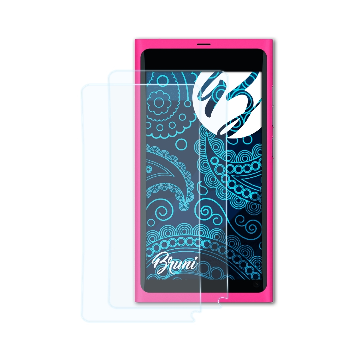 N9) 2x Schutzfolie(für BRUNI Nokia Basics-Clear