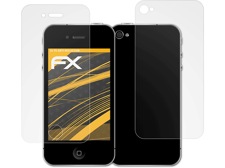 ATFOLIX 3x FX-Antireflex Displayschutz(für Apple iPhone 4 / 4s)