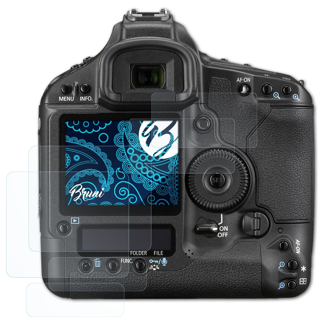 BRUNI 2x Canon EOS Basics-Clear Mark Schutzfolie(für III) 1Ds