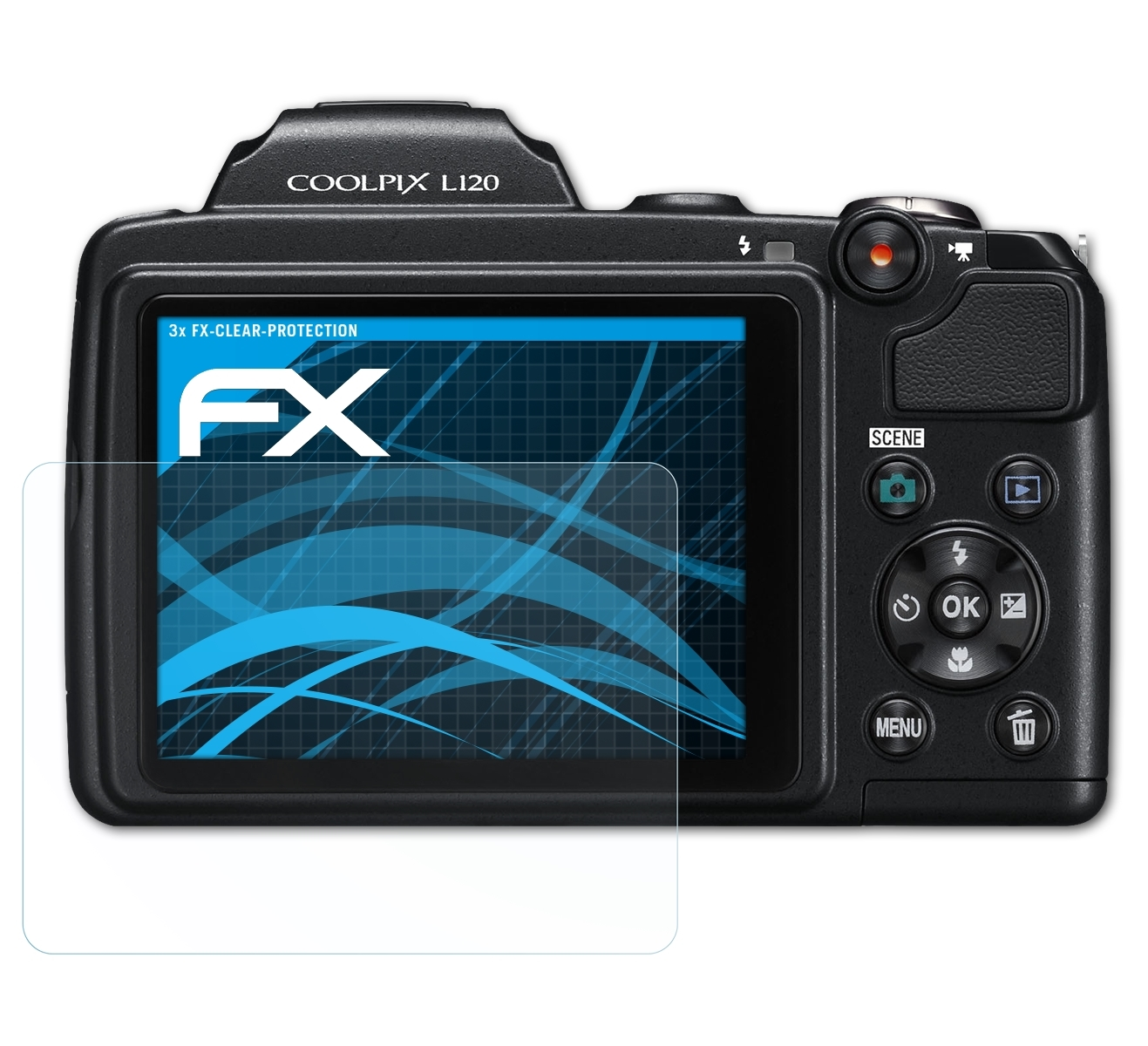 ATFOLIX 3x FX-Clear Displayschutz(für Nikon Coolpix L120)