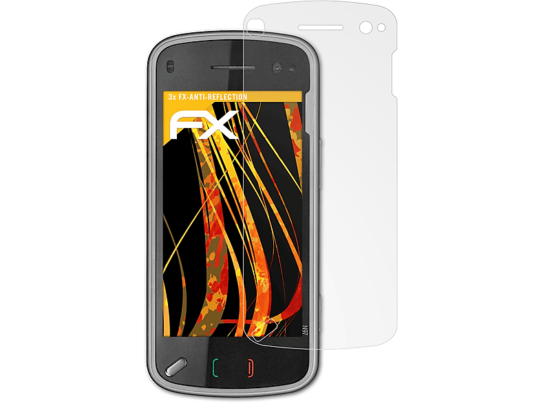 3x ATFOLIX N97) Displayschutz(für FX-Antireflex Nokia