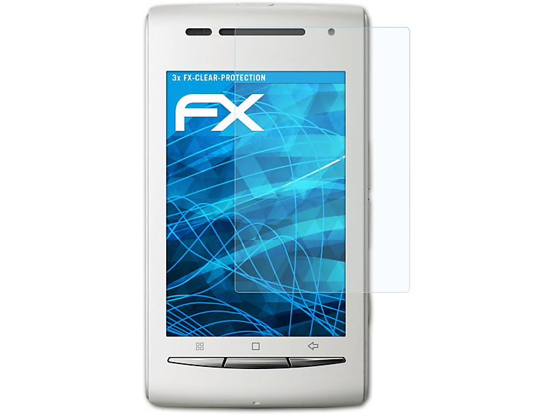 ATFOLIX 3x FX-Clear Displayschutz(für Sony-Ericsson Xperia X8)