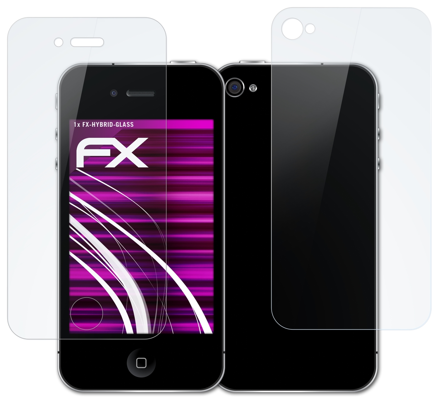 iPhone Schutzglas(für 4s) ATFOLIX 4 FX-Hybrid-Glass / Apple