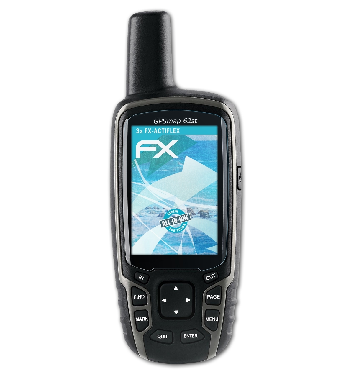 ATFOLIX 3x FX-ActiFleX Displayschutz(für Garmin 62st) GPSMap