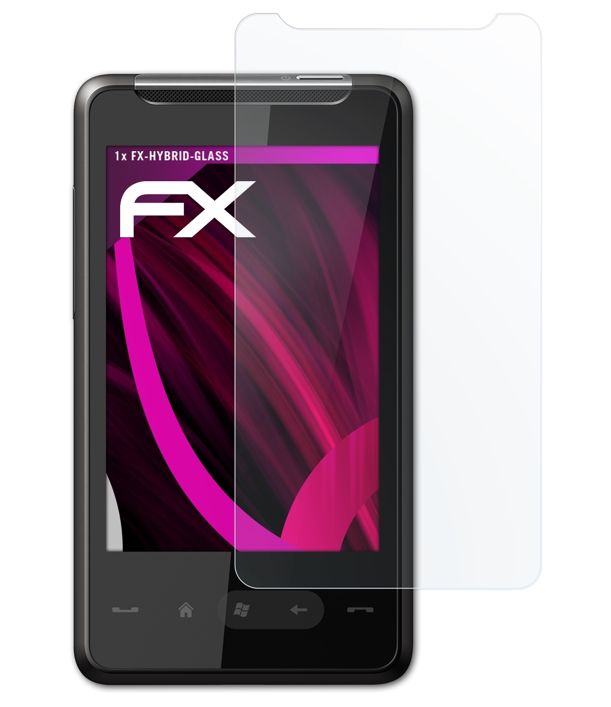 ATFOLIX FX-Hybrid-Glass mini) HD HTC Schutzglas(für
