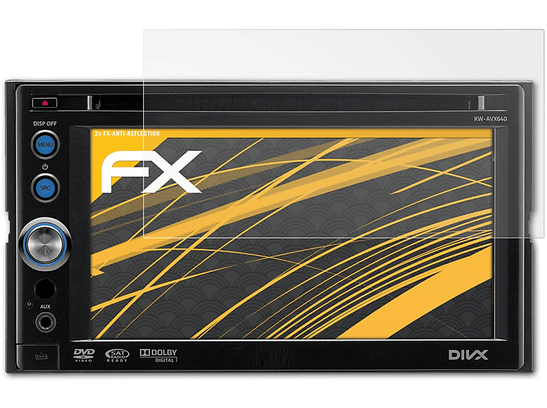ATFOLIX 2x FX-Antireflex Displayschutz(für JVC KW-AVX640)