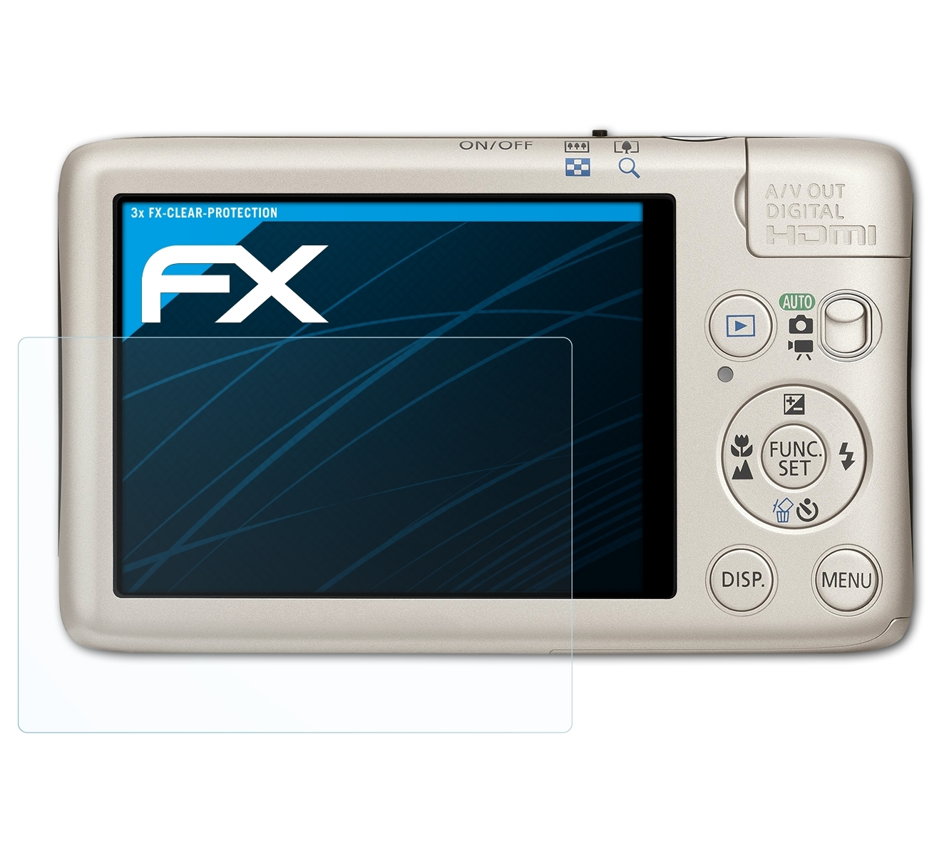 130) Digital FX-Clear IXUS Canon ATFOLIX 3x Displayschutz(für
