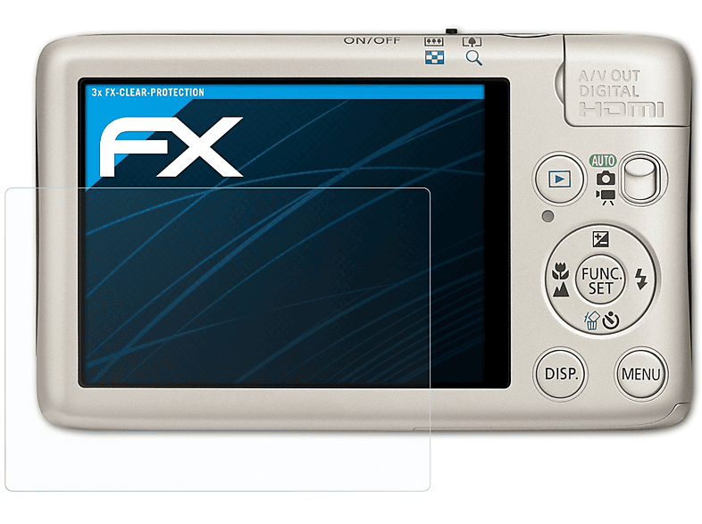 ATFOLIX Digital Canon IXUS FX-Clear 3x 130) Displayschutz(für