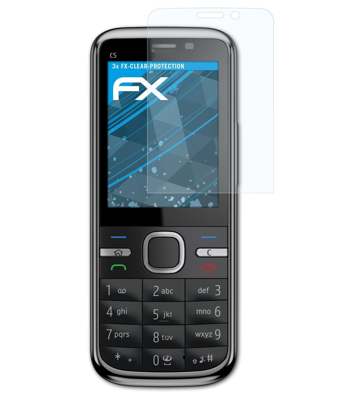 C5) 3x ATFOLIX Displayschutz(für Nokia FX-Clear