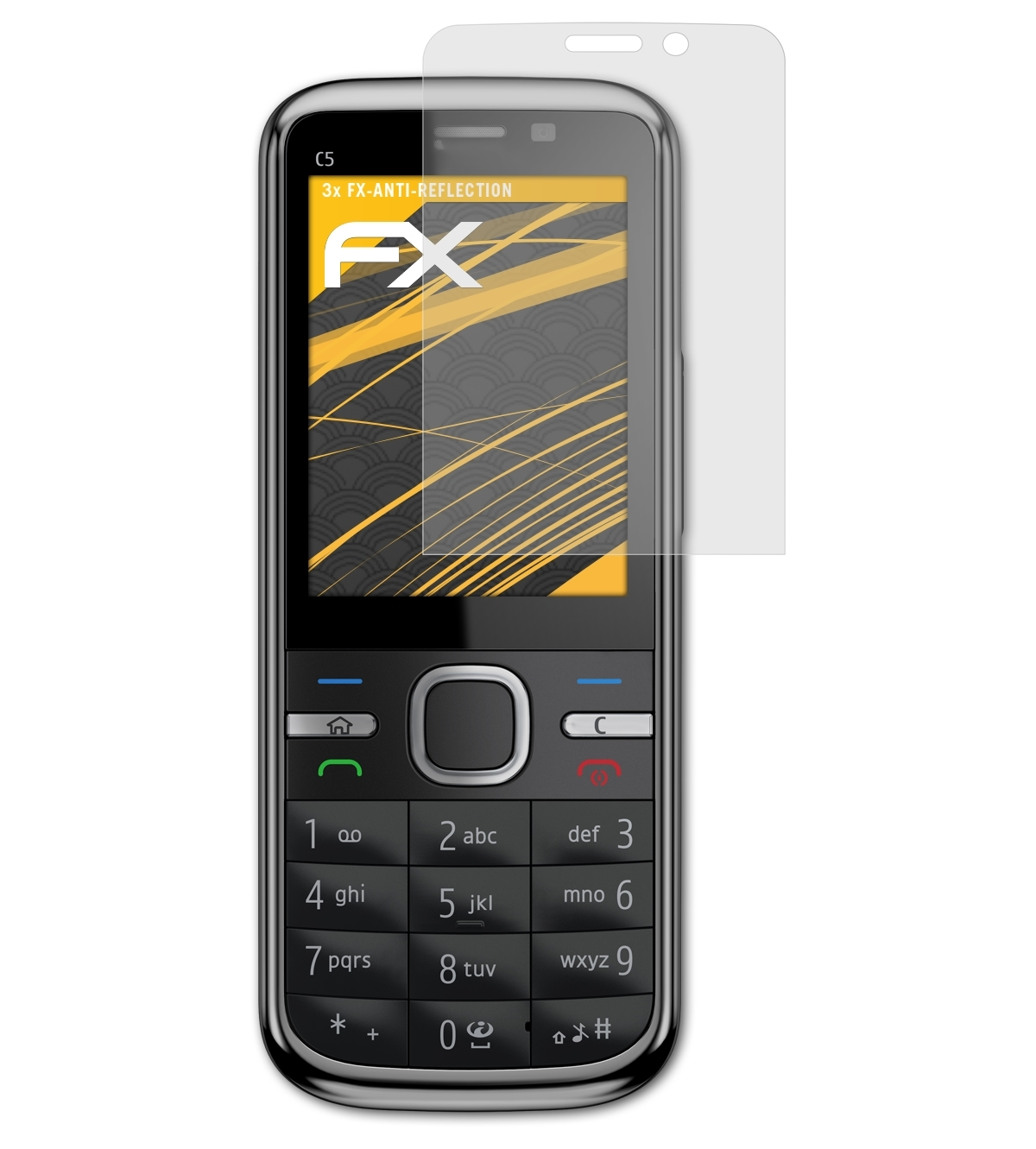 ATFOLIX 3x FX-Antireflex Nokia Displayschutz(für C5)