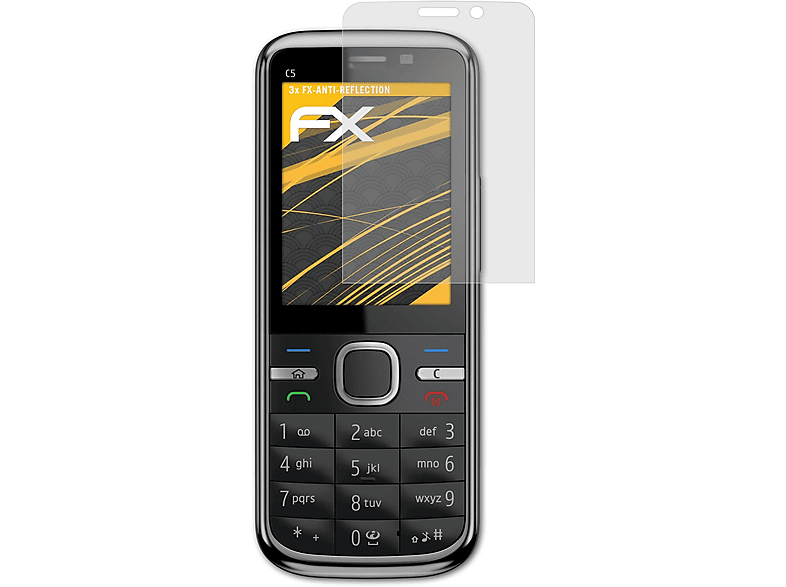 ATFOLIX 3x FX-Antireflex Nokia Displayschutz(für C5)