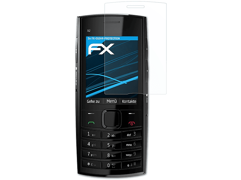 ATFOLIX 3x Displayschutz(für FX-Clear Nokia X2-02)